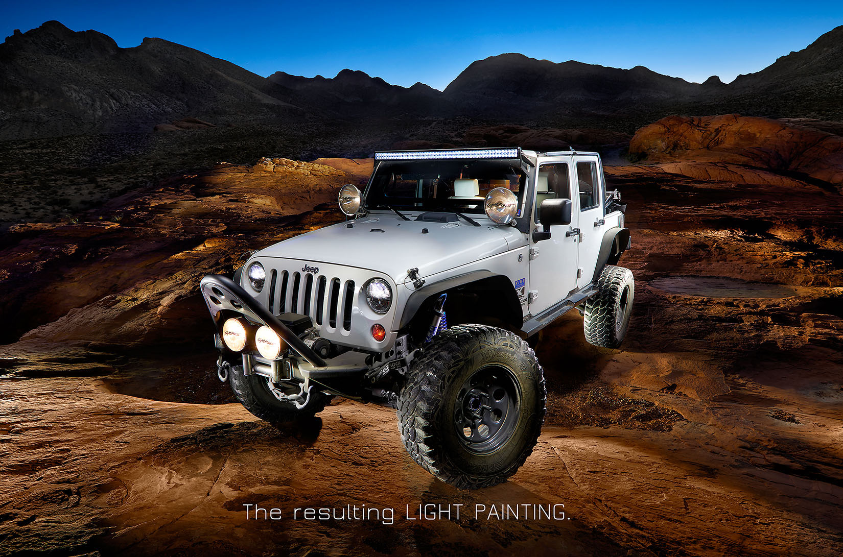las vegas car photographer long exposure light painting art jeep
