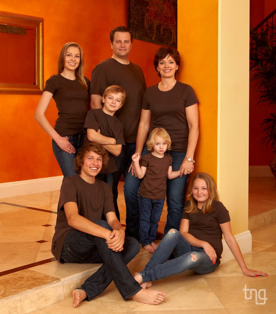las vegas family portrait created inside of the home